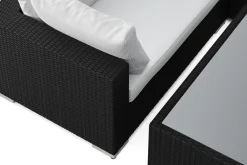 Comfort Garden Bahamas U-formet utendørs loungegruppe med lukket avslutning, 8-seters med bord og hylle