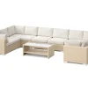 Comfort Garden Bahamas U-formet utendørs loungegruppe med lukket avslutning, 10-seters med bord og hylle