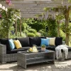 Comfort Garden Loungemøbler Salg|Loungesett-Bahamas utendørs divansofa 5-seters med vendbar divan og bord med hylle