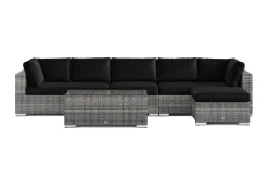 Comfort Garden Loungemøbler Salg|Loungesett-Bahamas utendørs divansofa 6-seters med vendbar divan og bord