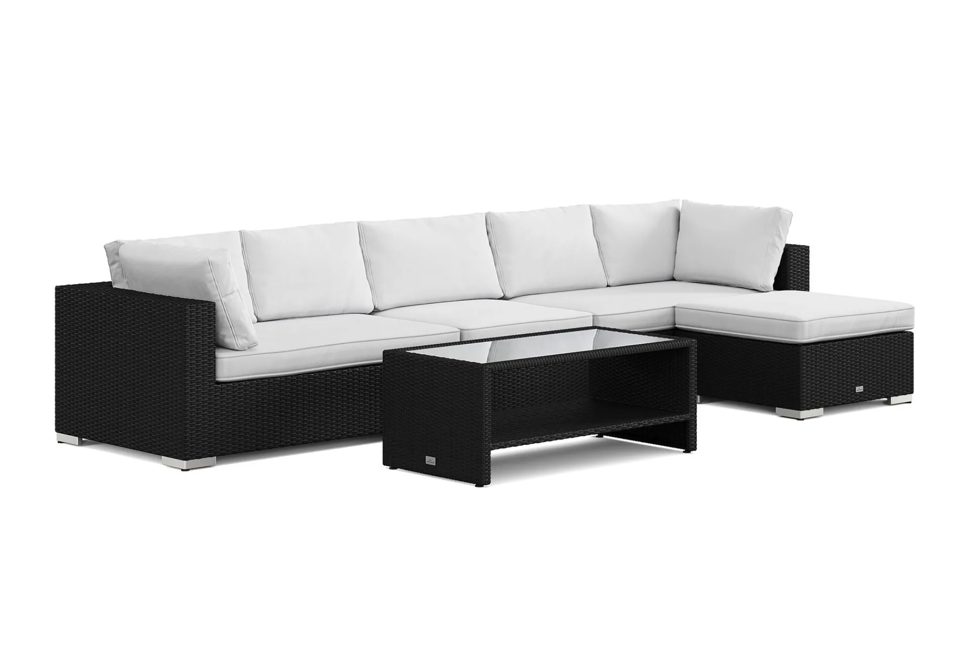 Comfort Garden Veranda & Terrasse|Loungemøbler Salg-Bahamas utendørs divansofa 6-seters med vendbar divan og bord med hylle