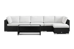 Comfort Garden Veranda & Terrasse|Loungemøbler Salg-Bahamas utendørs divansofa 6-seters med vendbar divan og bord med hylle