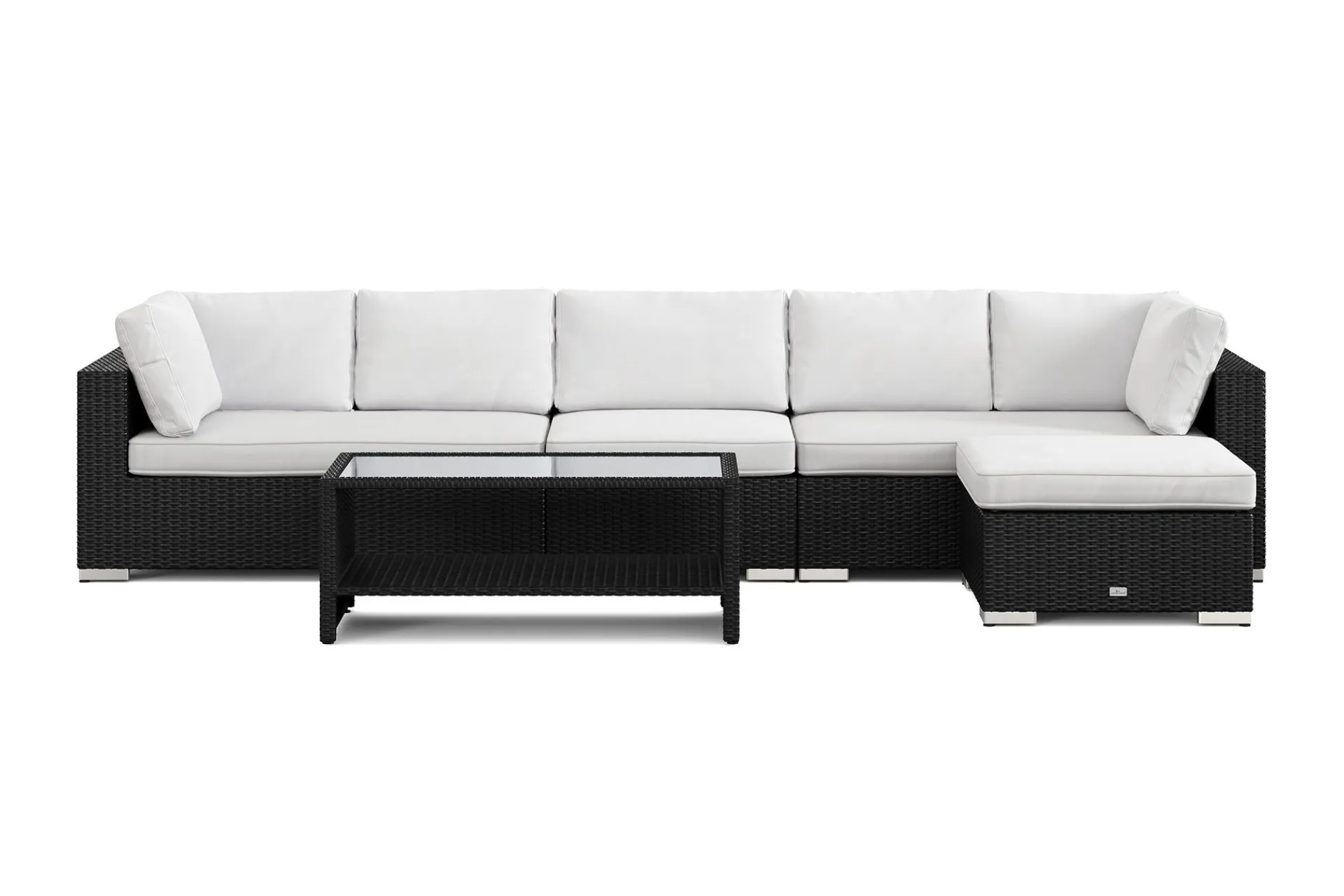 Comfort Garden Veranda & Terrasse|Loungemøbler Salg-Bahamas utendørs divansofa 6-seters med vendbar divan og bord med hylle
