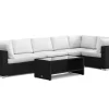 Comfort Garden Bahamas utendørs hjørnesofa 5-seters vendbar og bord med hylle