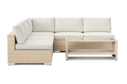 Comfort Garden Loungemøbler Salg|Loungesett-Bahamas utendørs hjørnesofa 5-seters vendbar med åpen avslutning og bord med hylle