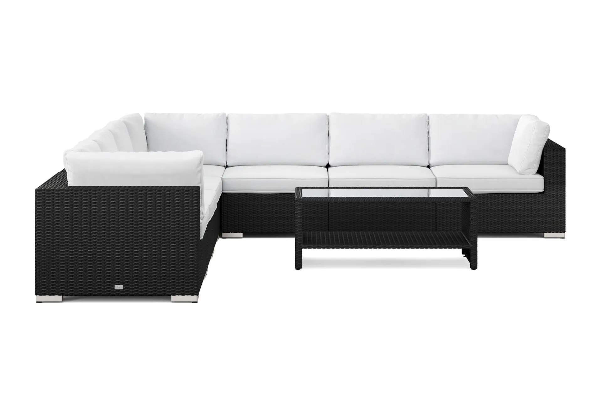 Comfort Garden Bahamas utendørs hjørnesofa 7-seters vendbar og bord med hylle
