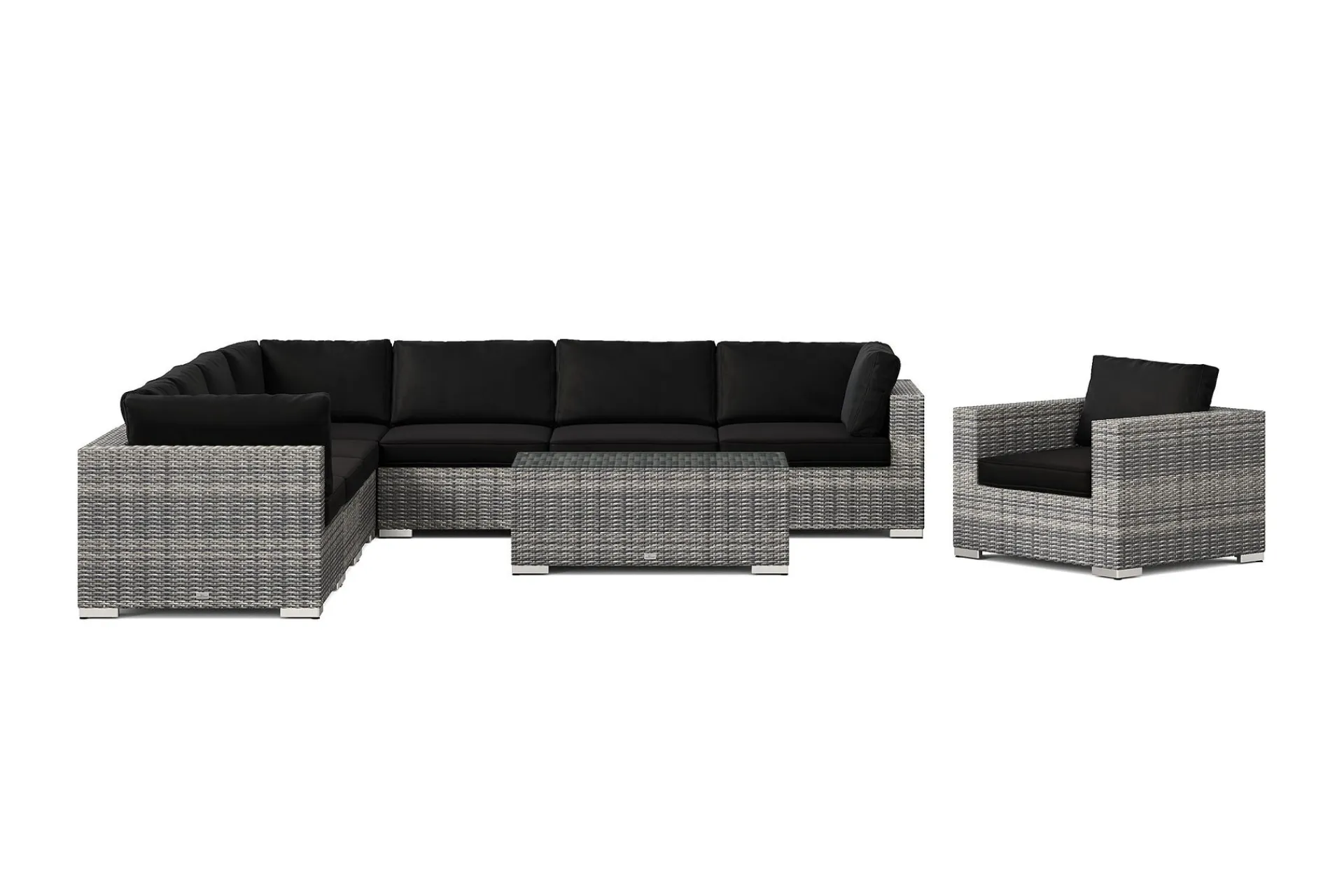 Comfort Garden Bahamas utendørs hjørnesofa 8-seters vendbar med lenestol og bord
