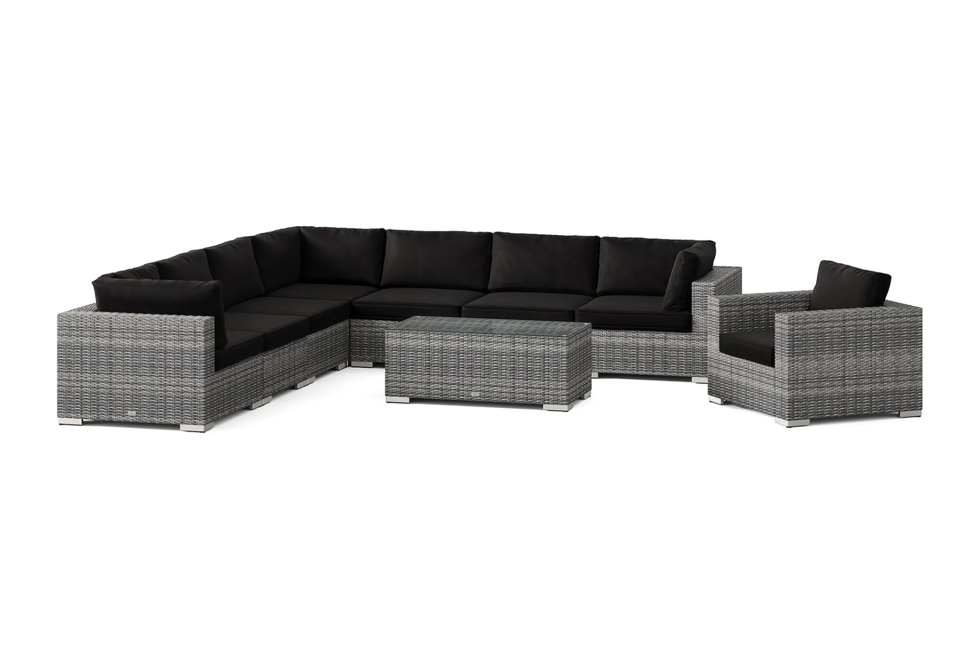 Comfort Garden Bahamas utendørs hjørnesofa 8-seters vendbar med lenestol og bord