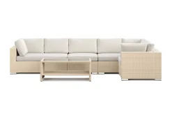 Comfort Garden Veranda & Terrasse-Bahamas utendørs hjørnesofa 6-seters vendbar og bord med hylle
