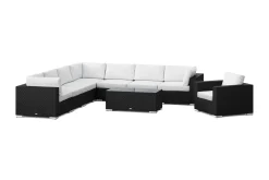 Comfort Garden Bahamas utendørs hjørnesofa 5-seters vendbar og bord med hylle