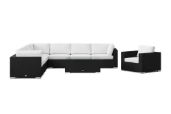 Comfort Garden Veranda & Terrasse|Loungesett-Bahamas utendørs hjørnesofa 8-seters vendbar med lenestol og bord
