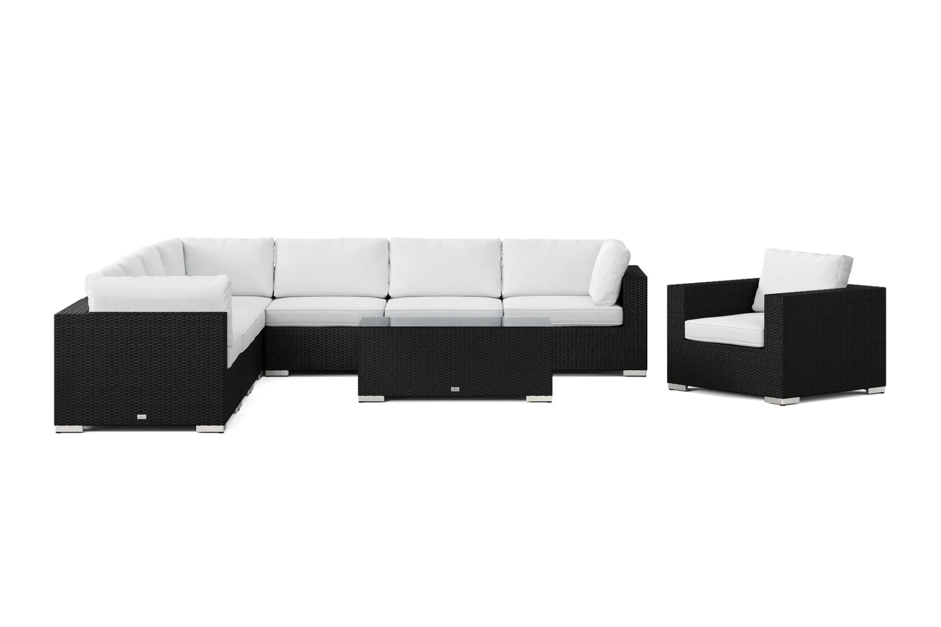 Comfort Garden Veranda & Terrasse|Loungesett-Bahamas utendørs hjørnesofa 8-seters vendbar med lenestol og bord