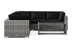 Comfort Garden Bahamas utendørs hjørnesofa 5-seters vendbar og bord med hylle