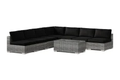 Comfort Garden Veranda & Terrasse-Bahamas utendørs hjørnesofa 7-seters vendbar med åpen avslutning og bord