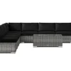Comfort Garden Veranda & Terrasse-Bahamas utendørs hjørnesofa 7-seters vendbar med åpen avslutning og bord