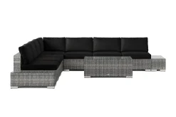 Comfort Garden Bahamas utendørs hjørnesofa 5-seters vendbar med åpen avslutning og bord