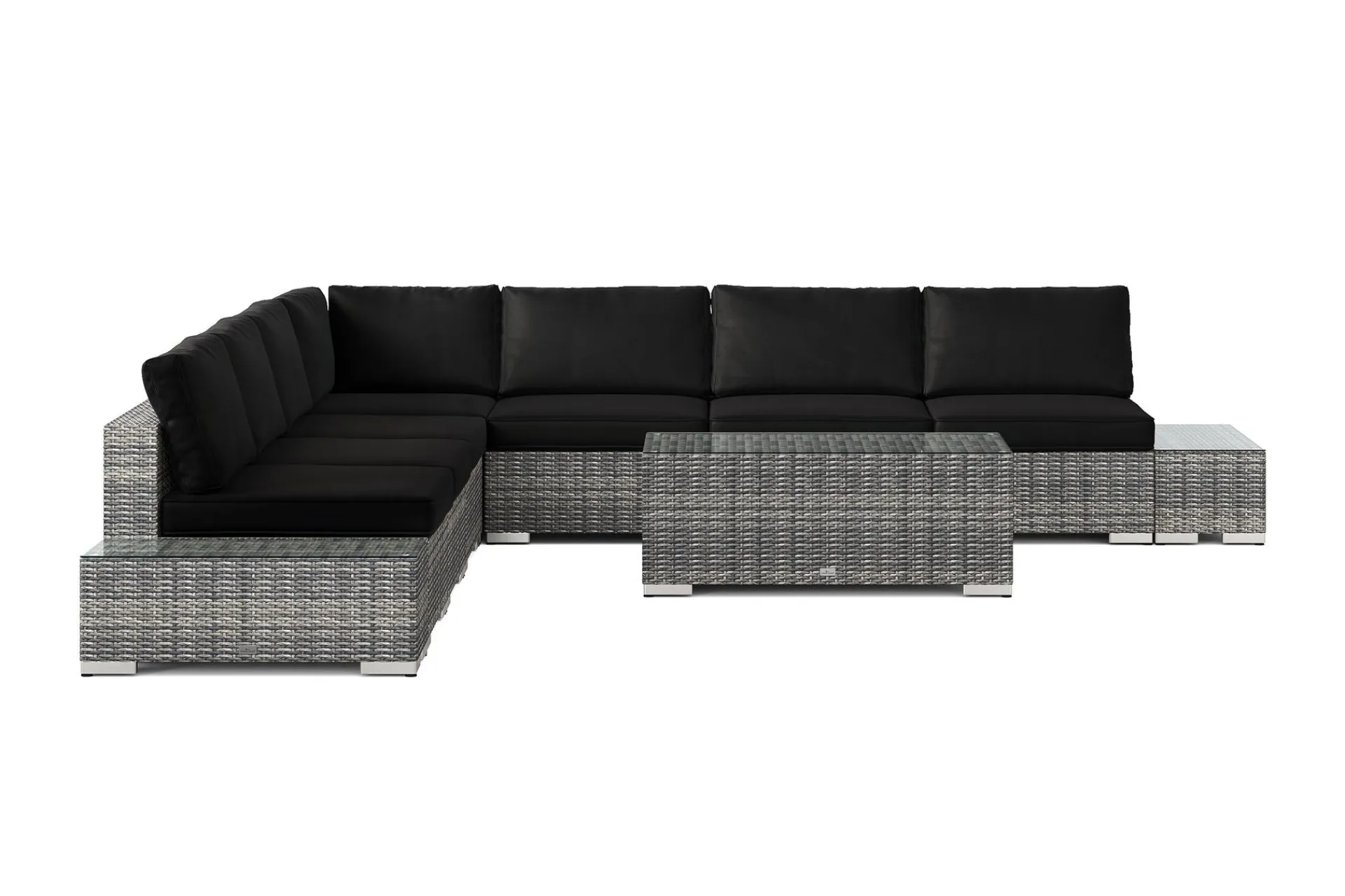 Comfort Garden Veranda & Terrasse-Bahamas utendørs hjørnesofa 7-seters vendbar med åpen avslutning og bord