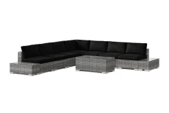 Comfort Garden Veranda & Terrasse-Bahamas utendørs hjørnesofa 7-seters vendbar med åpen avslutning og bord