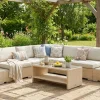 Comfort Garden Bahamas utendørs hjørnesofa 5-seters vendbar med åpen avslutning og bord med hylle
