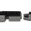 Comfort Garden Puteoppbevaring & Møbelbeskyttelse|Hagemøbler Barn-Bahamas utendørs hjørnesofa 6-seters vendbar med lenestol og bord
