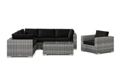Comfort Garden Puteoppbevaring & Møbelbeskyttelse|Hagemøbler Barn-Bahamas utendørs hjørnesofa 6-seters vendbar med lenestol og bord