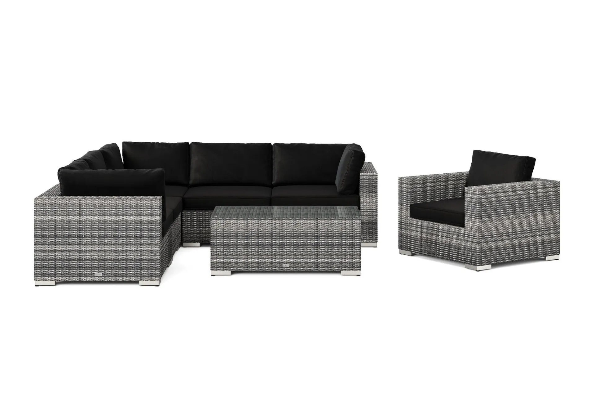 Comfort Garden Puteoppbevaring & Møbelbeskyttelse|Hagemøbler Barn-Bahamas utendørs hjørnesofa 6-seters vendbar med lenestol og bord