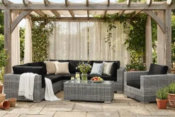 Comfort Garden Puteoppbevaring & Møbelbeskyttelse|Hagemøbler Barn-Bahamas utendørs hjørnesofa 6-seters vendbar med lenestol og bord