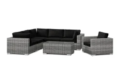 Comfort Garden Puteoppbevaring & Møbelbeskyttelse|Hagemøbler Barn-Bahamas utendørs hjørnesofa 6-seters vendbar med lenestol og bord