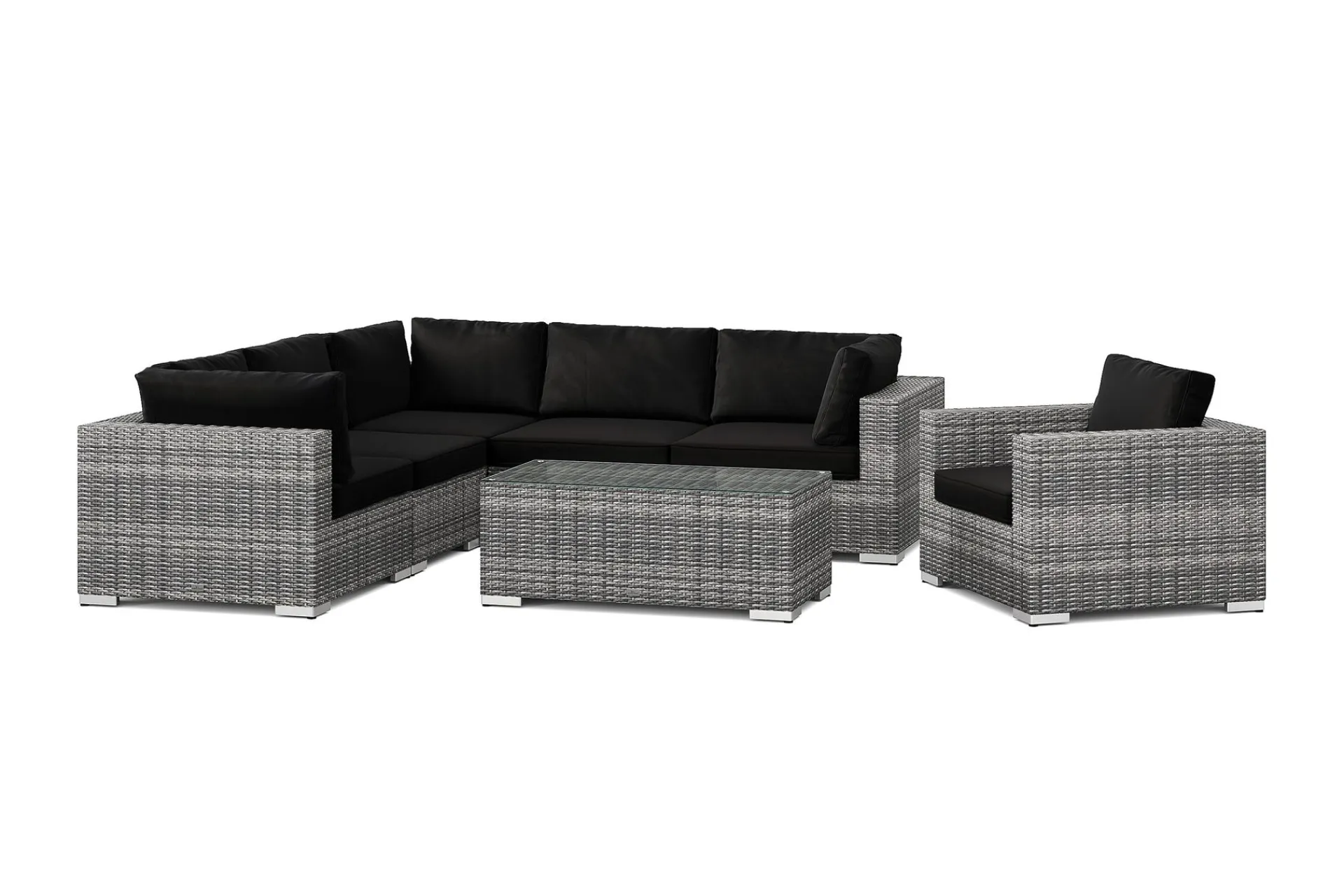 Comfort Garden Puteoppbevaring & Møbelbeskyttelse|Hagemøbler Barn-Bahamas utendørs hjørnesofa 6-seters vendbar med lenestol og bord