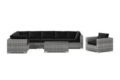 Comfort Garden Loungemøbler Salg-Bahamas utendørs L-sofa høyre 8-seters med lenestol og bord