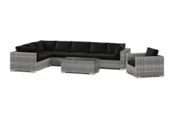 Comfort Garden Loungemøbler Salg-Bahamas utendørs L-sofa høyre 8-seters med lenestol og bord