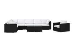 Comfort Garden Veranda & Terrasse|Loungesett-Bahamas utendørs L-sofa høyre 8-seters med lenestol og bord