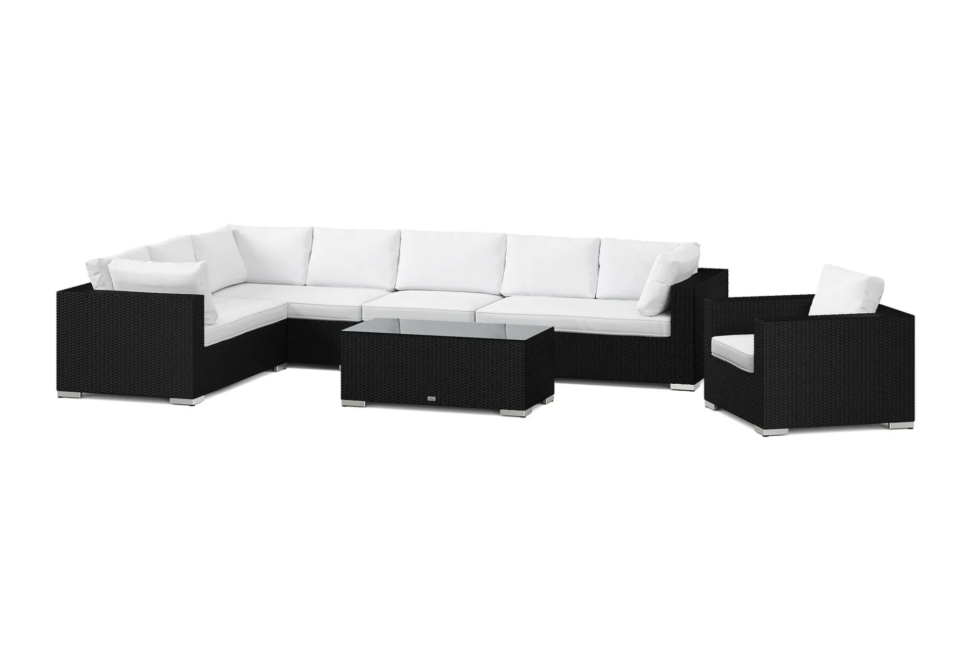 Comfort Garden Veranda & Terrasse|Loungesett-Bahamas utendørs L-sofa høyre 8-seters med lenestol og bord