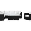 Comfort Garden Bahamas utendørs L-sofa høyre 7-seters med lenestol og bord