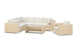 Comfort Garden Veranda & Terrasse|Loungemøbler Salg-Bahamas utendørs L-sofa høyre 7-seters med lenestol og bord med hylle