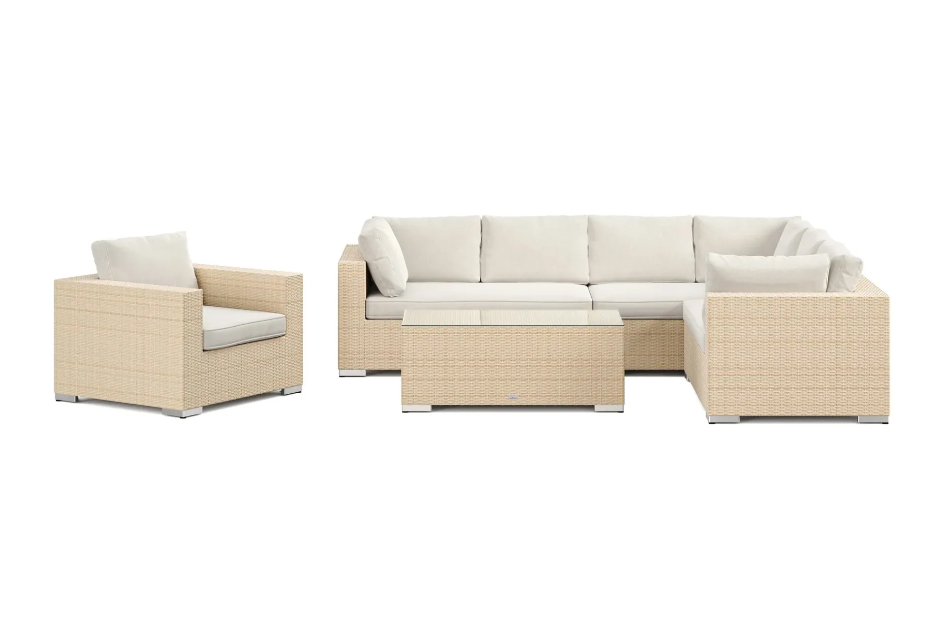 Comfort Garden Loungemøbler Salg|Loungesett-Bahamas utendørs L-sofa venstre 7-seters med lenestol og bord