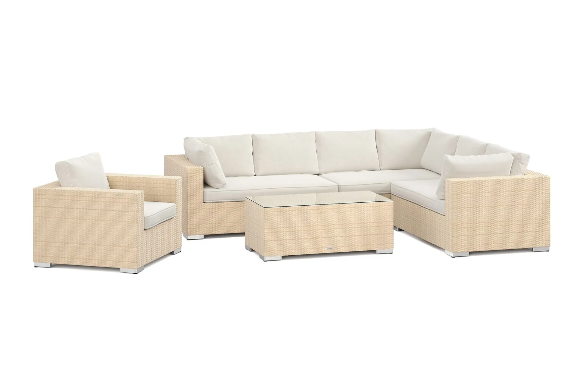 Comfort Garden Loungemøbler Salg|Loungesett-Bahamas utendørs L-sofa venstre 7-seters med lenestol og bord