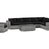 Comfort Garden Bahamas utendørs L-sofa venstre 8-seters med lenestol og bord
