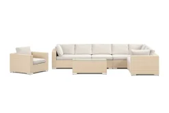 Comfort Garden Loungemøbler Salg-Bahamas utendørs L-sofa venstre 8-seters med lenestol og bord