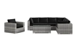 Comfort Garden Bahamas utendørs L-sofa venstre 7-seters med lenestol og bord