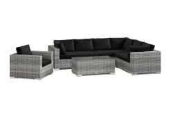 Comfort Garden Bahamas utendørs L-sofa venstre 7-seters med lenestol og bord