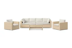 Comfort Garden Loungemøbler Salg-Bahamas utendørs sofagruppe 6-seters med to lenestoler og bord med hylle