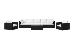 Comfort Garden Bahamas utendørs sofagruppe 7-seters med to lenestoler og bord