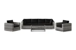 Comfort Garden Bahamas utendørs sofagruppe 7-seters med to lenestoler og bord