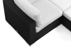 Comfort Garden Bahamas utendørs U-sofa 8-seters vendbar divan med åpen avslutning og bord