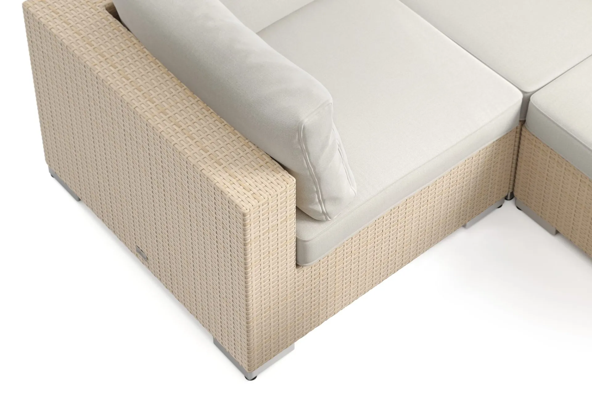 Comfort Garden Loungesett|Loungesett-Bahamas utendørs U-sofa 8-seters vendbar divan med åpen avslutning og bord med hylle
