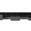 Comfort Garden Bahamas utendørs U-sofa 8-seters vendbar divan med åpen avslutning og bord