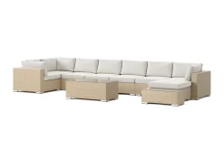 Comfort Garden Veranda & Terrasse-Bahamas utendørs U-sofa 8-seters vendbar divan med åpen avslutning og bord