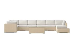 Comfort Garden Veranda & Terrasse-Bahamas utendørs U-sofa 8-seters vendbar divan med åpen avslutning og bord