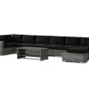 Comfort Garden Veranda & Terrasse-Bahamas utendørs U-sofa 8-seters vendbar divan med åpen avslutning og bord med hylle